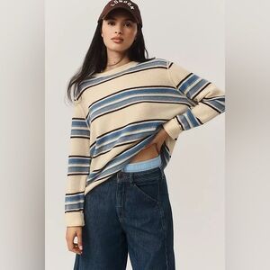SOLD Reformation Cashmere Boyfriend Striped Sweater in Yellow Parmesan